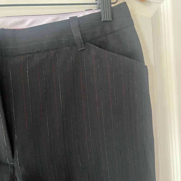 Worthington Black with Pinstripes Dressy Trouser Pants Wide Leg Women’s Size 4 - Picture 6 of 14